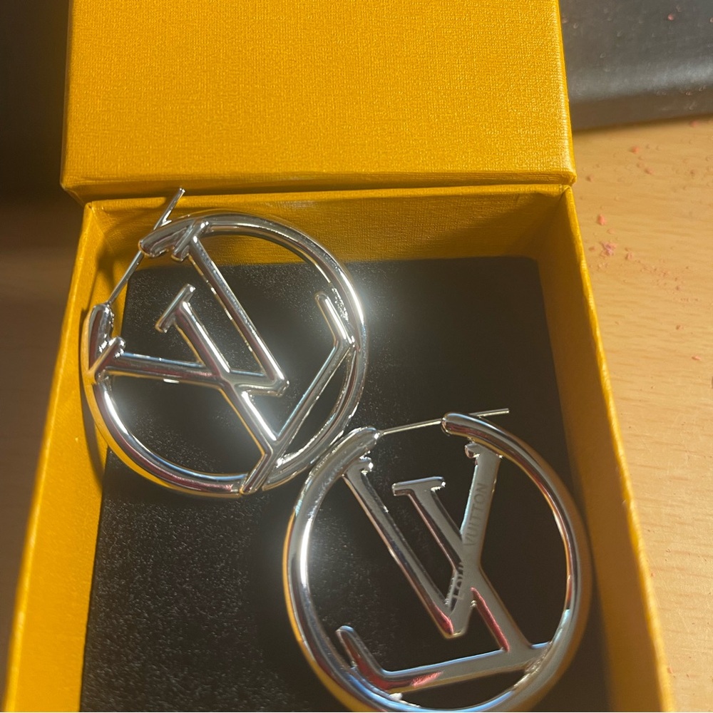 Louise silver tone hoop earrings